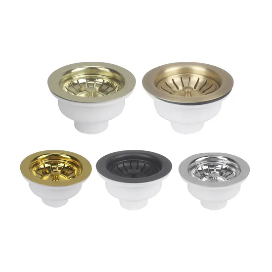 Filtro de cesta redonda de latão para escorredor de resíduos de pia de cozinha