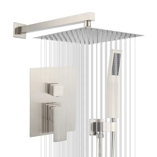 Conjunto de torneira de chuveiro de parede com efeito chuva, sistema de cascata cromado para banheiro, conjunto de chuveiro oculto